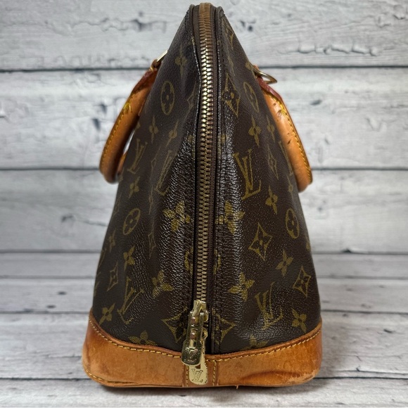 Louis Vuitton Alma Brown Monogram Canvas Leather Handbag - Picture 3 of 16